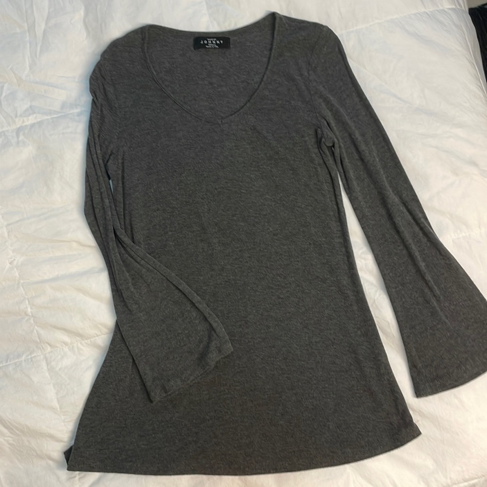 Gray lightweight tunic, bell sleeves